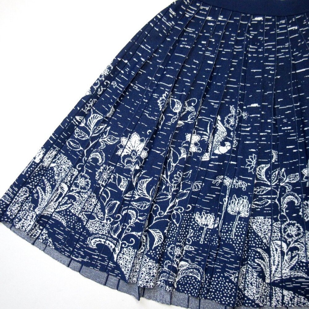 NWT by Anthropologie Haven Pleated Knit Midi in Blue White Sweater Skirt S - Picture 6 of 7